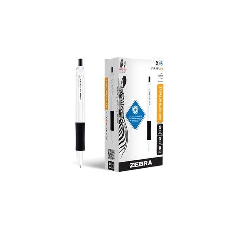 Zebra Pen SARASA dry X1+ Gel Pen - 0.7 mm Medium Pen Point - Refillable - Retractable - Black Ink, 6PK 41510