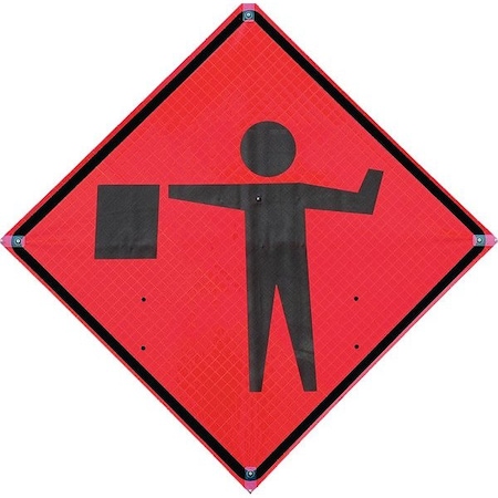 Traffix Devices/Vizcon Reflective Sign 48in, 48 in Height, 48 in Width, Polypropylene, Square, No Text 26048-EFO-HF-FAS