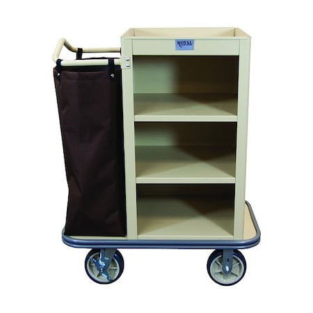Royal Basket Trucks Housekeeping Cart, 47" H, 8" Caster G37-TNX-M3C-1CN