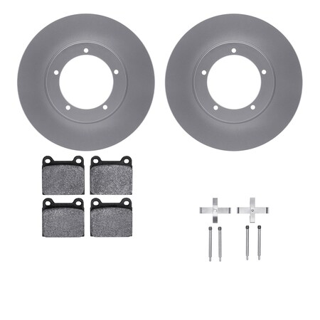 Dynamic Friction Co DFC GEOSPEC Coated Rotors with 5000 Brake Pads - Ceramic and Hardware 4512-02028