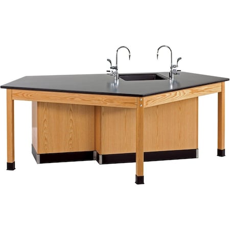 Diversified Spaces Workstation, Oak, Wood Frame, 96 in W, Red 2946K