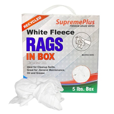 Supremeplus Recycled White Sweatshirt Cleaning Rags 5 lbs. Compressed Box SP-5116