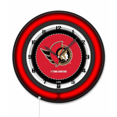 Holland Bar Stool Ottawa Senators 19 Double Neon Wall Clock Clk19BK