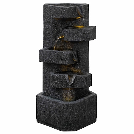Gardenised Water Fountain with LED Light for Indoor and Outdoor Accent with Soothing Waterfall Sound QI004812