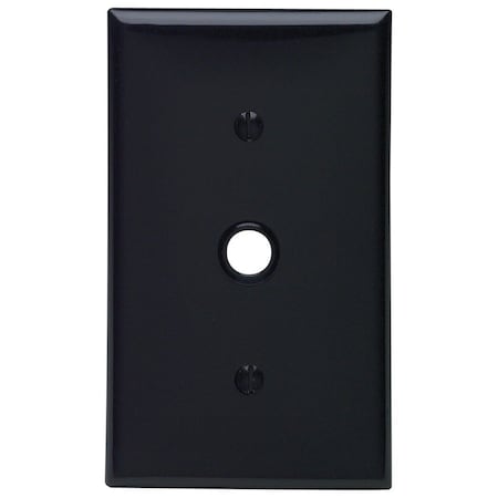 Leviton Telephone/Cable Wallplate, Standard Size, Gang 1, Black 80718-E