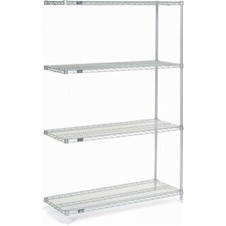 Nexel Poly-Z-Brite Wire Shelving Add-On - 48 x 18 x 74 in. - Clear 189328