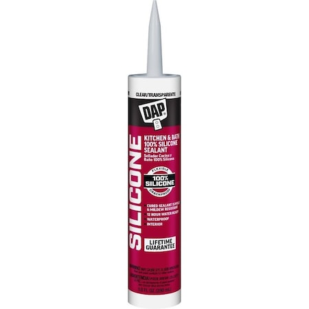 Dap Sealant, Clear, 24 hr Curing, -40 to 400 deg F, 9.8 oz Tube 08648