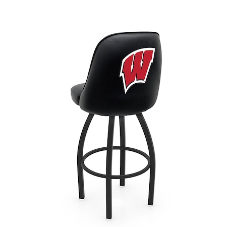 Holland Bar Stool Co Logo Grizzly Wisconsin  in.W in. 30 in. Swivel Bar Stool with Black Wrinkle Finish L048