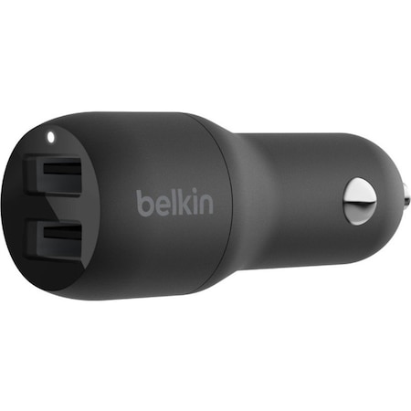 Belkin BoostCharge Dual USB-A Car Charger 24W - 24 W - 5 V DC Output CCB001BTBK