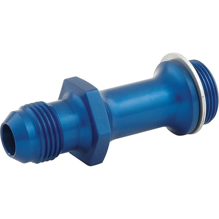 Powerhouse 0.87 in.-20 to -8 AN Male Long Aluminum Carburetor Adapter Fitting with Washer, Blue Anodized PO3616438