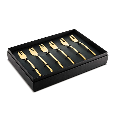 Mepra Due Cake Forks Gift Box Set - 6 Pieces - Ice Gold 108044115