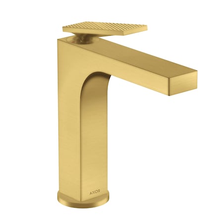 Axor Citterio Single-Hole Faucet 160 with Pop-Up Drain- Rhombic Cut, 1.2 GPM in Brushed Gold Optic 39071251