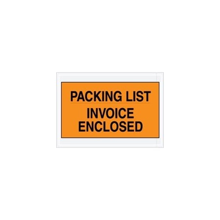 Bubblefast 7 x 10'' Orange ''Packing List/Invoice Enclosed'' Envelopes, 1000PK BFPL419