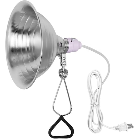 Ipower Clamp Lamp Light with 8.5 Inch Aluminum Reflector up to 150 Watt HIWKLTCLAMPMSILWHT