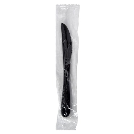Rdi PP Cutlery Individually Wrapped Heavy Weight Black Knives 1000cs, 1000PK F-CT-PP-KNI-W-HWB
