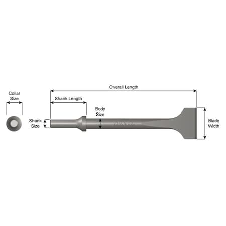 Ajax Tool Works Ajax Tools  AJX-A910-1-1-2 Flat Chisel 1.5 Blade AJX-A910-1-1/2