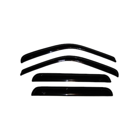 Ventshade Rainguards, Aerodynamic Design, Tape-On, Smoke, Acrylic, Set Of 4 94438