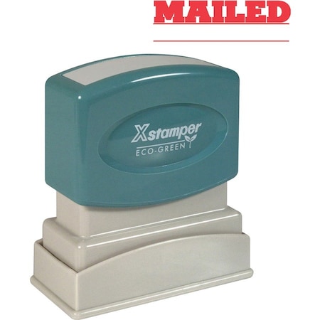 Shachihata Xstamper Pre-Inked Message Stamp, MAILED, 1-5/8" x 1/2", Red 1218