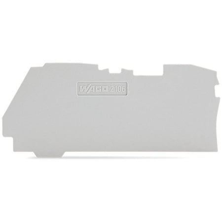 Wago Terminal Block, 2.95" L, 1.3" W, Gray 2106-1291
