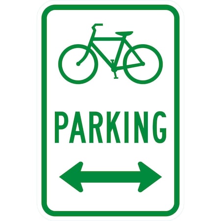 Lyle Bicycle Parking <---> (W/Graphic), 12x18, Diamond Grade, White G-2634-DG_12x18