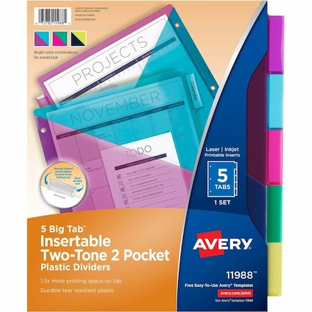 Avery Big Tab Insertable Plastic Dividers, Two 11988