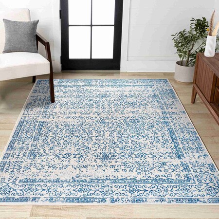 Jonathan Y Ferro Filigree Cream/Blue 3 ft. x 5 ft. Area Rug BMF108A-3