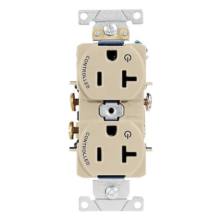 Leviton Duplex Receptacle Outlet, 20A, Ivory, 125V 5362-S2I