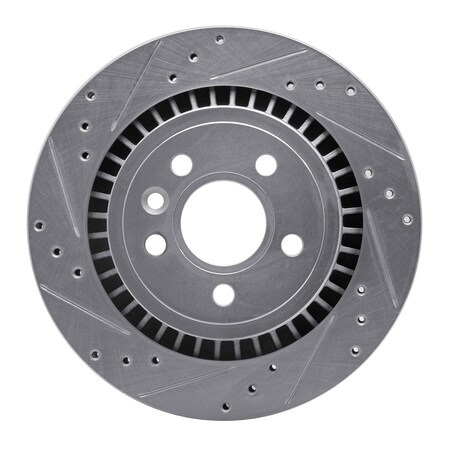 Dynamic Friction Co DFC Brake Rotor - Drilled and Slotted - Silver 631-27060L