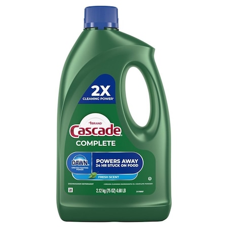 Cascade Complete 33840 Dishwashing Detergent, 75 oz, Gel, Fresh, Blue 037000338406