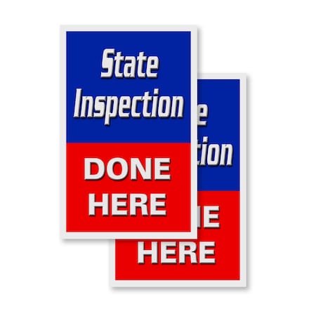 Signmission State Inspection Done Here, Vinyl Decals Only 24 Inch x 36 Inch, Vinyl Decal, 2PK DSB-2436-2PACK-StateInspectionDoneHere