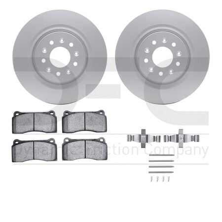 Dynamic Friction Co DFC GEOSPEC Coated Rotors with 5000 Brake Pads - Ceramic and Hardware 4512-20040