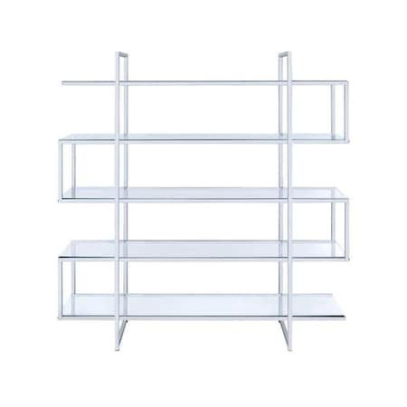 Coaster 63 x 59 x 13.75 in. Home Office Bookcase, Clear Glass 801304