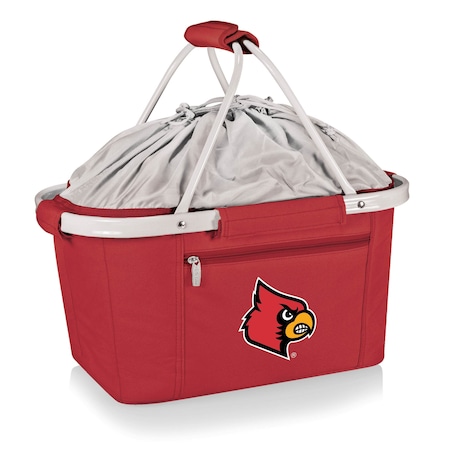 Picnic Time Family Of Brands NCAA Louisville Cardinals Metro Shopping Basket - Insulated Picnic Basket 645-00-100-304-0