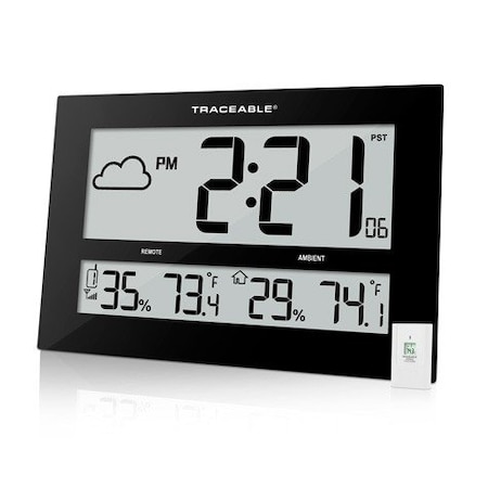 Cole Parmer Traceable Giant-Digits Radio Controlled Clock with Temperature Sensor 811087