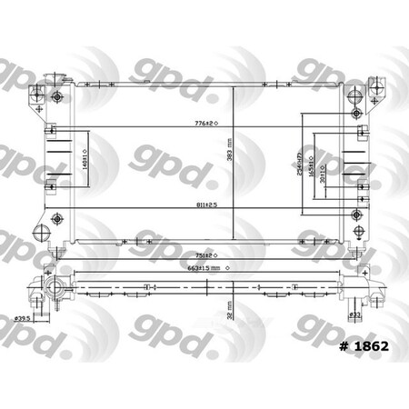 Global Parts Distributors Radiator 1862C