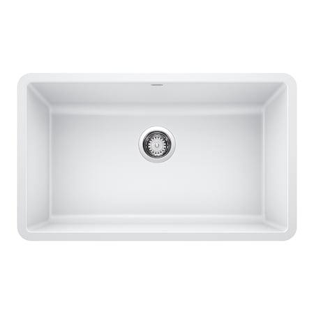 Blanco Precis SILGRANIT 30in Single Bowl Undermount Kitchen Sink - White 442533
