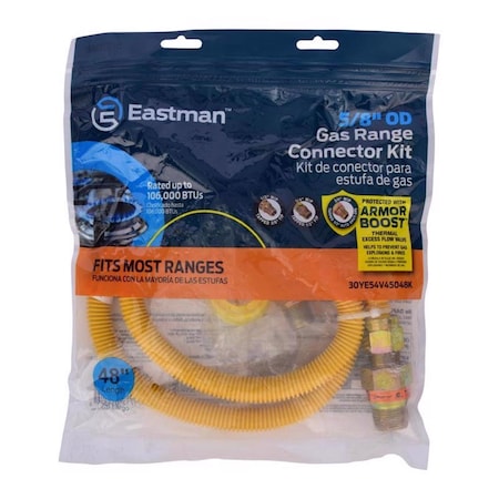 Brasscraft Eastman 1/2 in. FIP X 1/2 in. D MIP 48 in. Stainless Steel Installation Kit 30YE54V45048K