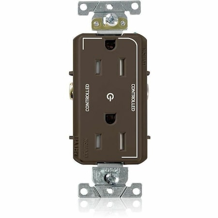 Leviton Dec Plus Dup 15A 125V TR 2Mrk-Ctrl Brn TDR15-S2