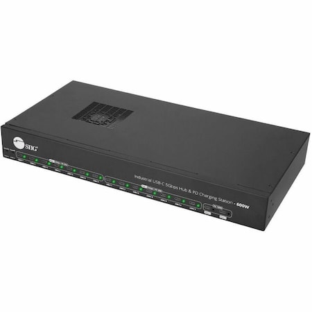 Siig 16-port Industrial 600W USB-C PD Charging Station with 5Gbps USB Hub IDUS0B11S3