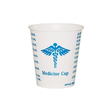 Solo Graduated Medicine Cup 3 oz. Medical Print Wax Coated Paper Disposable, 100PK R3-43107