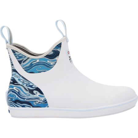 Xtratuf Women's FisheWear Ankle Deck Boot, White And Fishe Waters, Size 9 XWAB105F