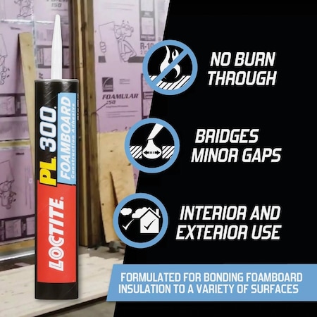 Loctite PL 300 10 Oz. Low VOC Foam Board Construction Adhesive 1421941