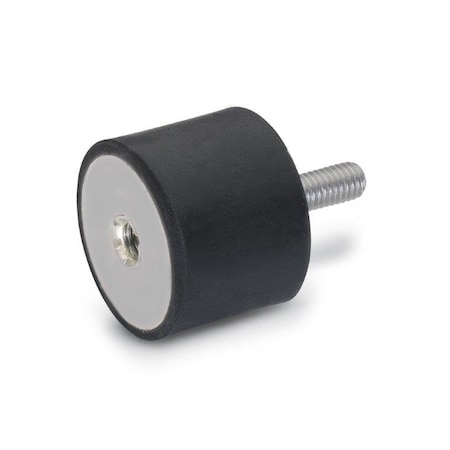 J.W. Winco Vibration-Isolating Mount, 0.98 in H 451.2-25-25-1/4-55