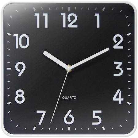 Infinity Instruments St. Mark Square Wall Clock, White, 10 in 20347WH-BK