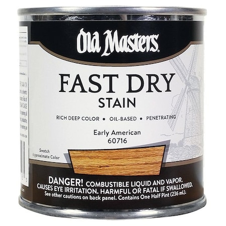 Fast Dry Stain 1/2 Pt Old Masters Early American Interior Oil-Based Wood Stain 60716
