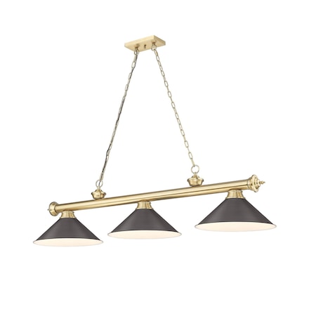 Z-Lite Cordon Heritage Brass 3 Light Billiard 2306-3HBR-BRZ15