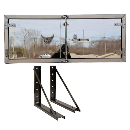Mytee Products Trailer Tool Box KIT 18inx18inx60in Aluminum Mirror Finish w/ Lock Tool Box Double Door Barndoor 1860-TBAL-PL-MBTR18-KIT