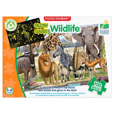 The Learning Journey International Puzzle Doubles, Glow In The Dark, Wildlife 115237