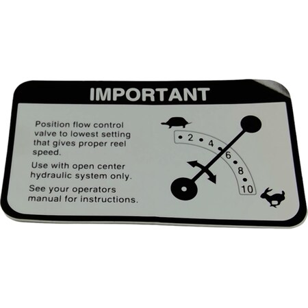 John Deere LABEL (FLOW CONTROL) ENGLI, JOHN DEERE OEM E84726 E84726