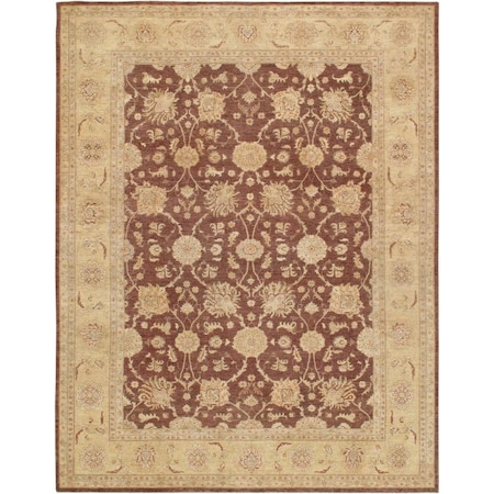 Pasargad Home Denver Hand-Knotted Brown Lamb's Wool Area Rug- 8 ft. 6 in. X 11 ft. 3 in. 38965